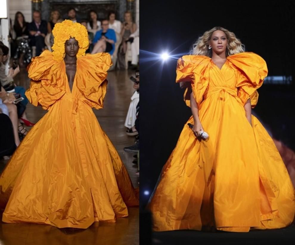 Бейонсе одягла розкішну сукню кольору яєчного жовтка від Valentino: фото