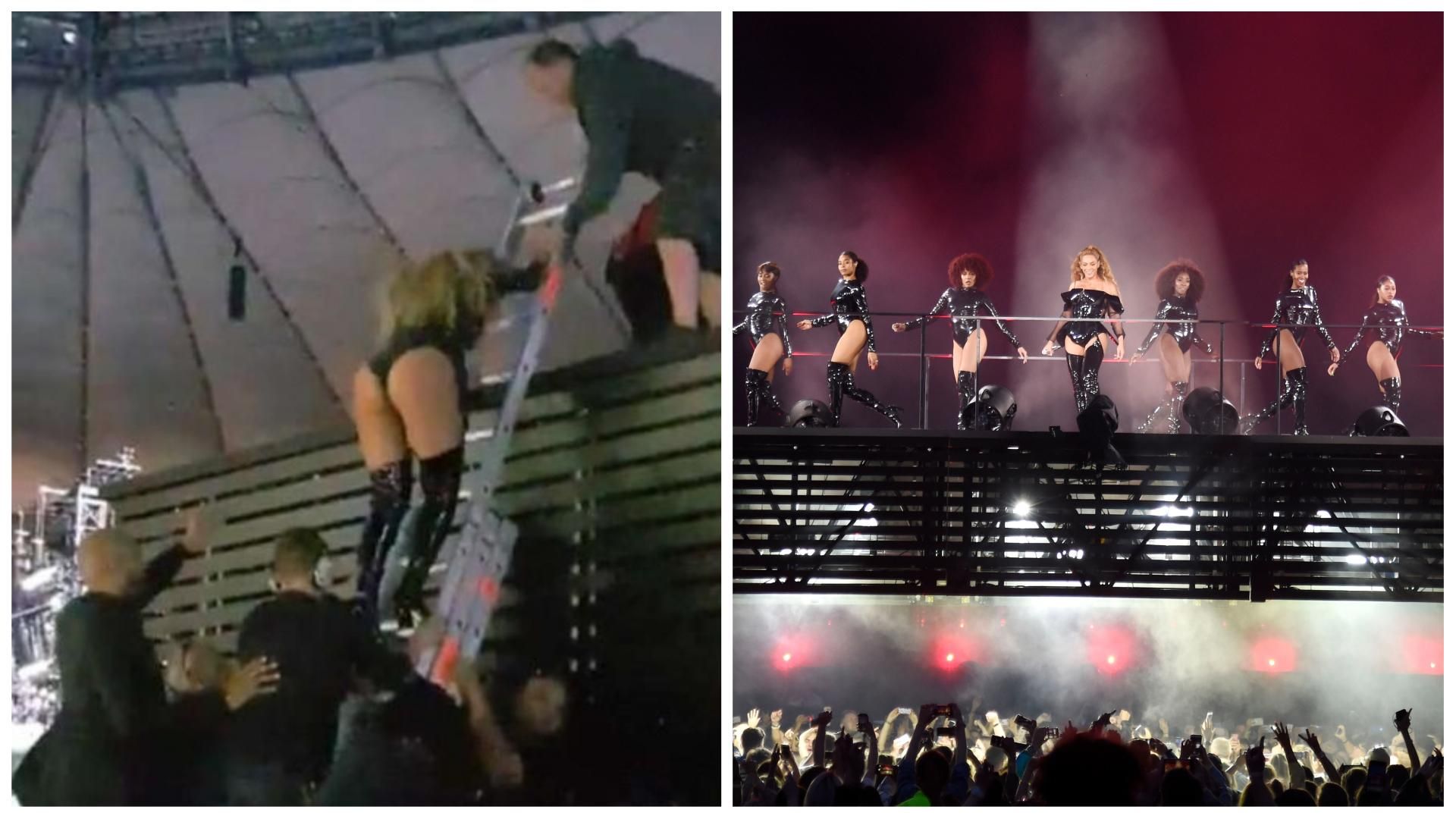 Конфуз з Бейонсе: як співачку на концерті рятували з драбиною: відео Конфуз з Бейонсе: як співачку на концерті рятували з драбиною: відео