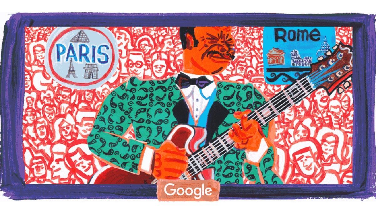 Google посвятил дудл Би Би Кингу - Королю блюза - 94-летию со дня рождения