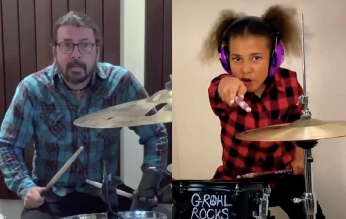 Десятирічна дівчинка влаштовує барабанні двобої з лідером Foo Fighters: відео підкорюють мережу