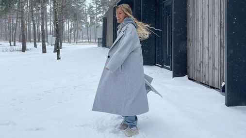 В сером пальто: Даша Квиткова показала стильный зимний образ –  фото