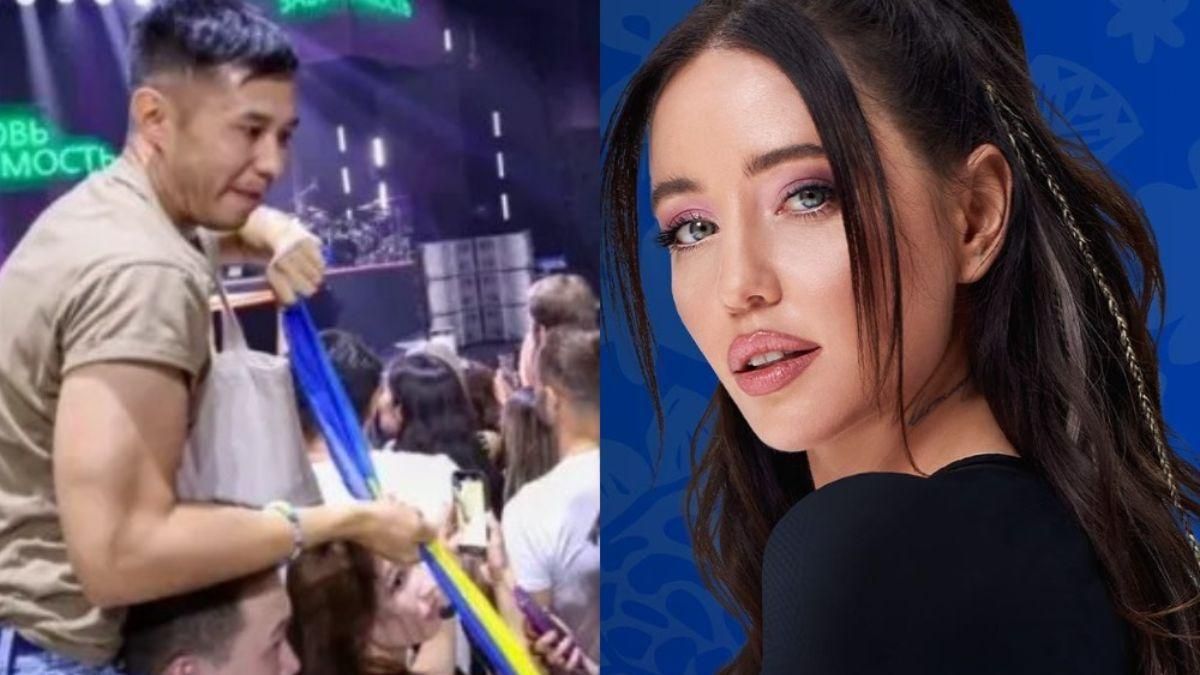 На концерте в Казахстане, где плакала Дорофеева, отбирали украинскую символику На концерте в Казахстане, где плакала Дорофеева, отбирали украинскую символику