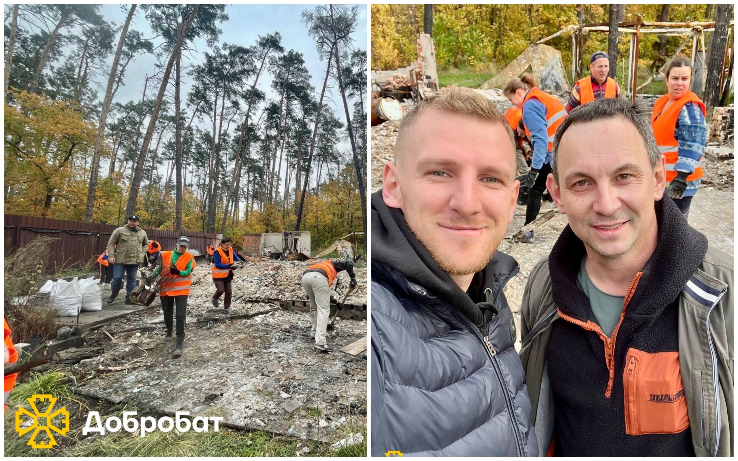 Дом Харчишина расчистили волонтеры Добробата - фото из Гостомеля Дом Харчишина расчистили волонтеры Добробата - фото из Гостомеля