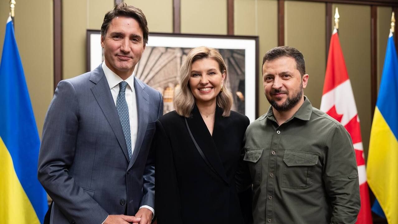 Зеленские с Джастином Трюдо Зеленские с Джастином Трюдо